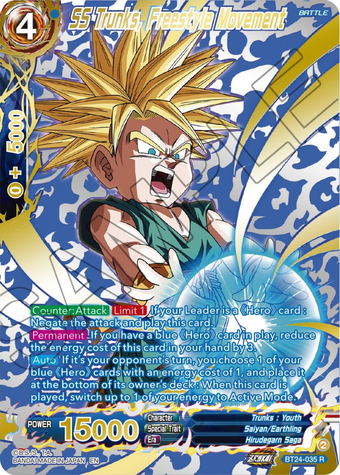 SS Trunks, Freestyle Movement (Collector Booster) (BT24-035) [Beyond Generations] | Pegasus Games WI