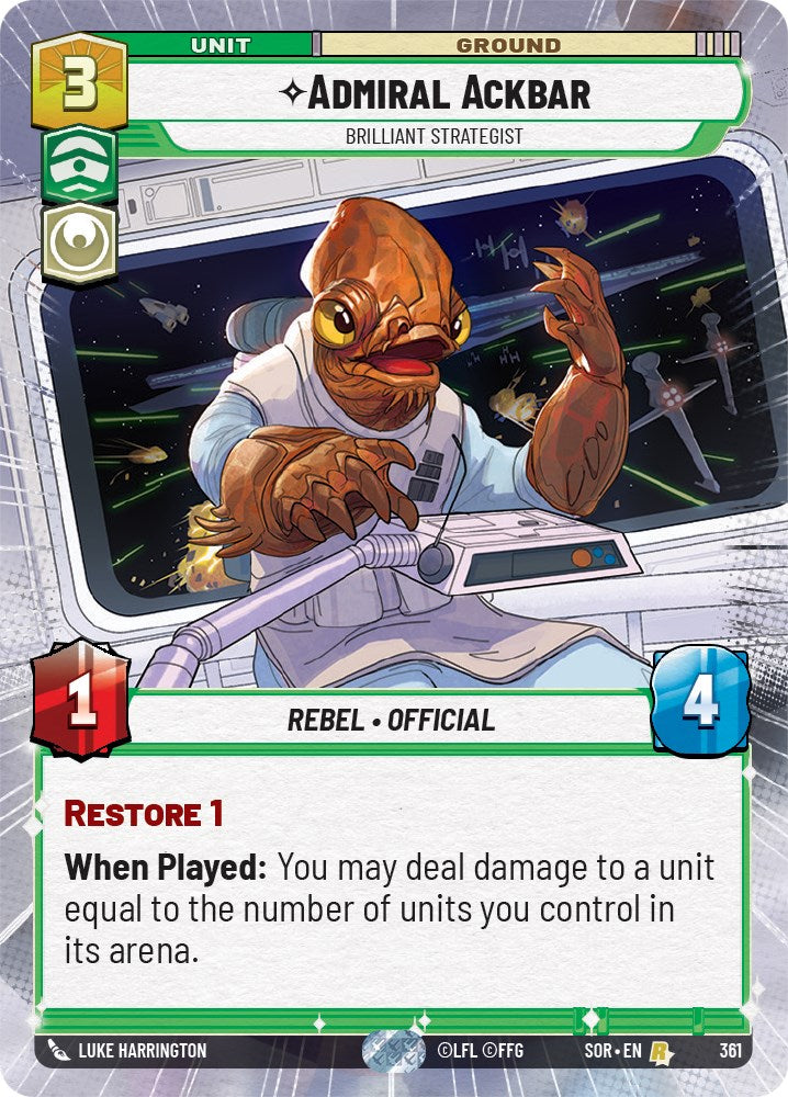 Admiral Ackbar - Brilliant Strategist (Hyperspace) (361) [Spark of Rebellion] | Pegasus Games WI