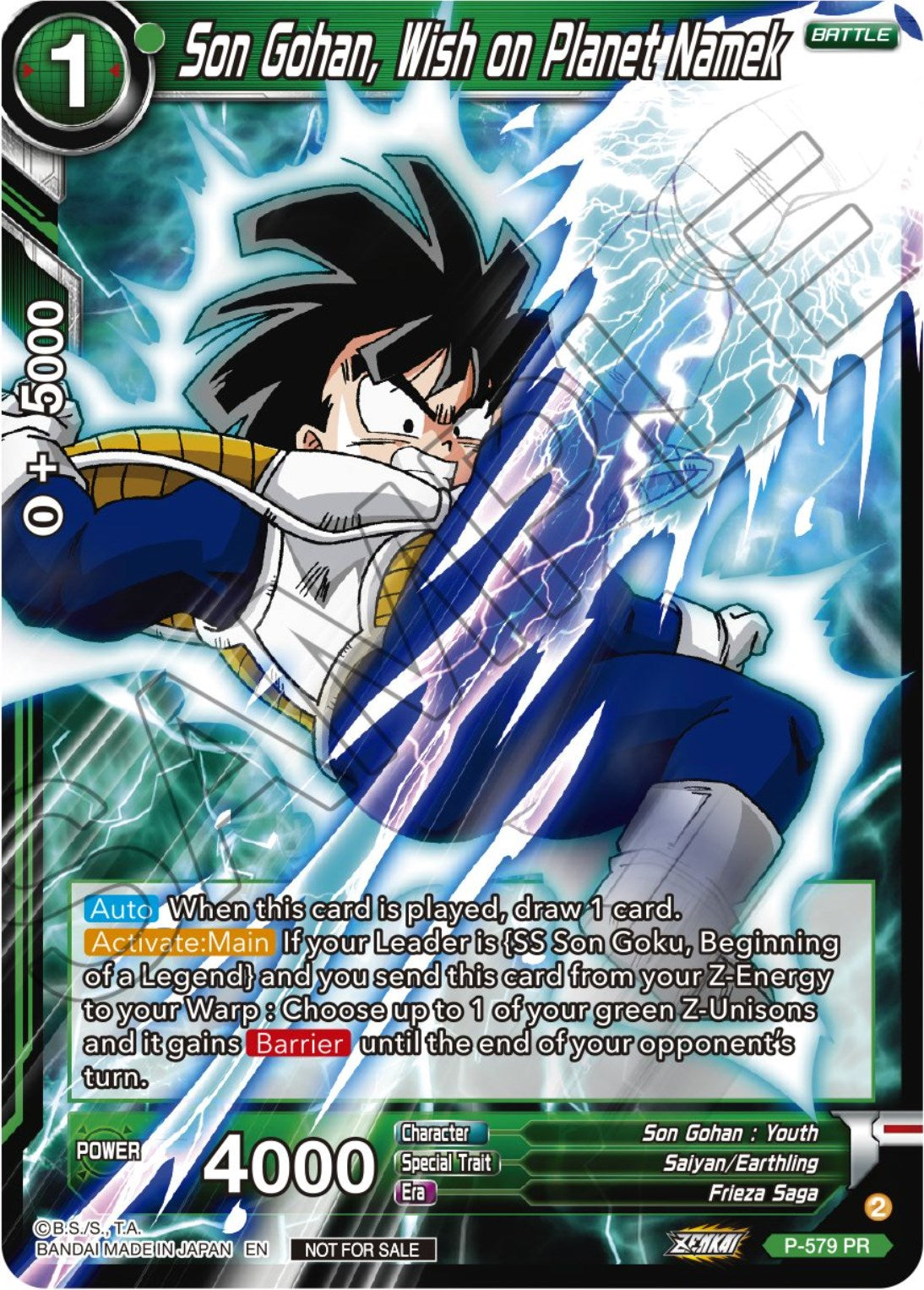 Son Gohan, Wish on Planet Namek (Zenkai Series Tournament Pack Vol.7) (P-579) [Tournament Promotion Cards] | Pegasus Games WI