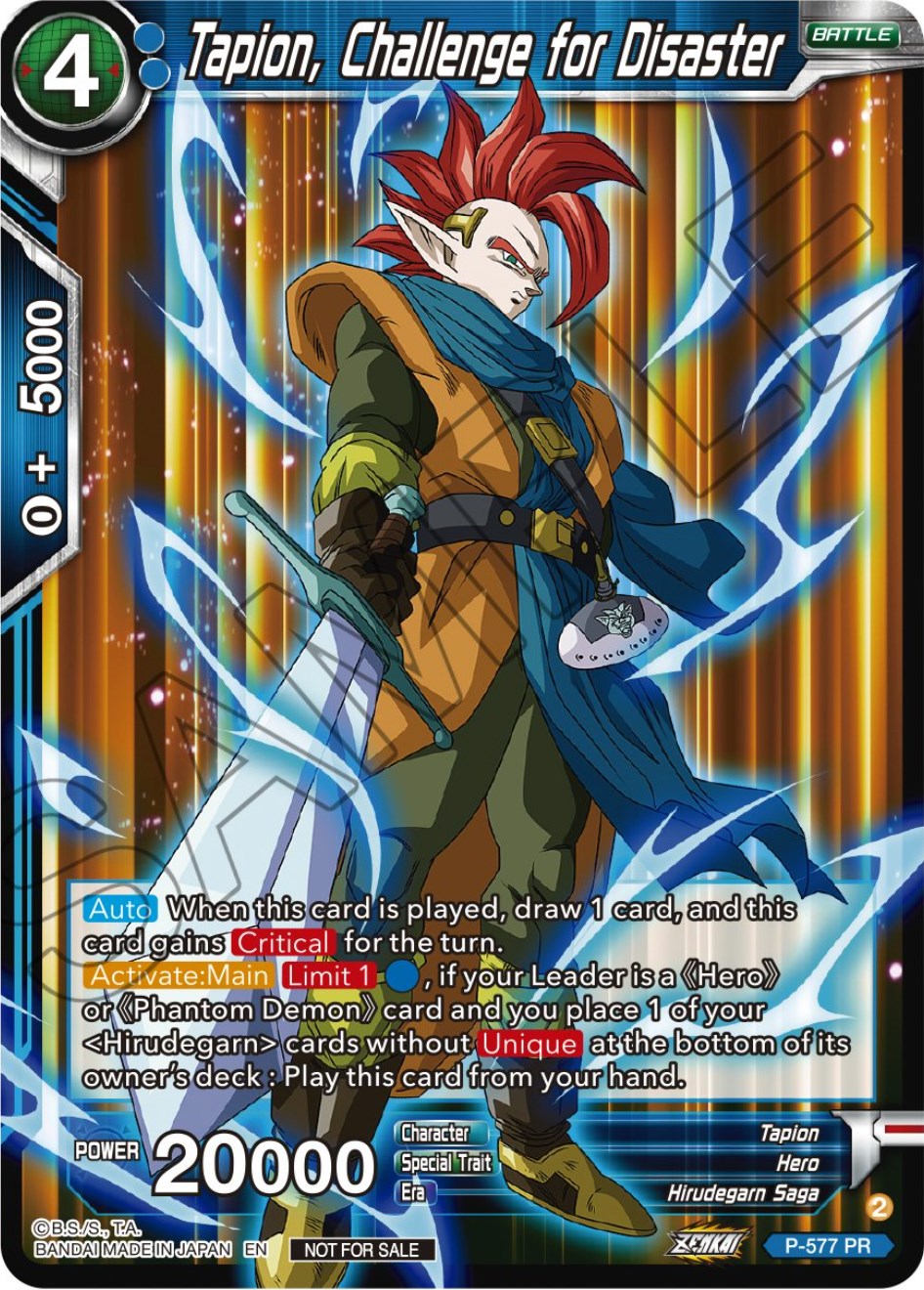 Tapion, Challenge for Disaster (Zenkai Series Tournament Pack Vol.7) (P-577) [Tournament Promotion Cards] | Pegasus Games WI