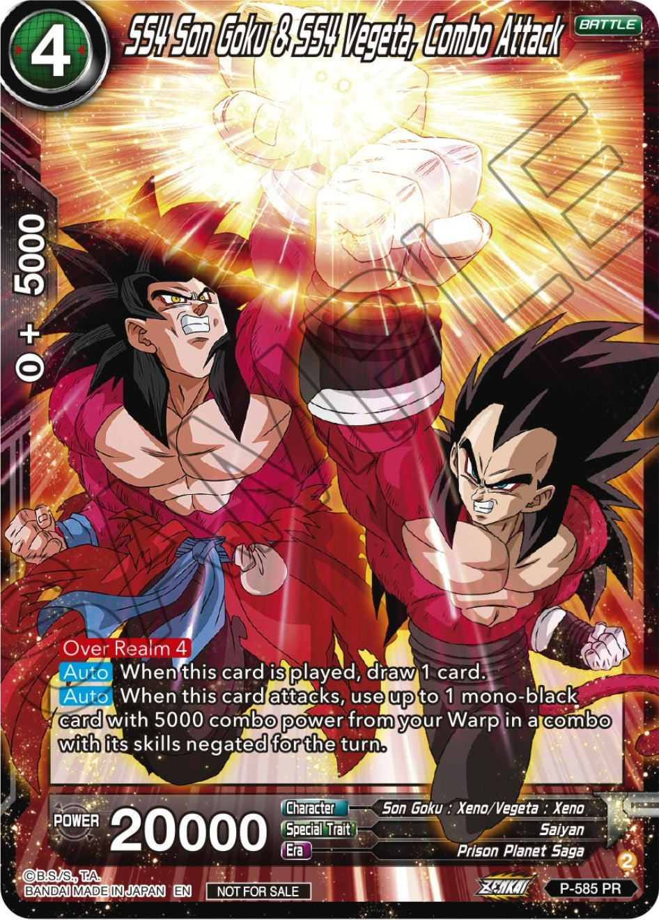 SS4 Son Goku & SS4 Vegeta, Combo Attack (Zenkai Series Tournament Pack Vol.7) (P-585) [Tournament Promotion Cards] | Pegasus Games WI