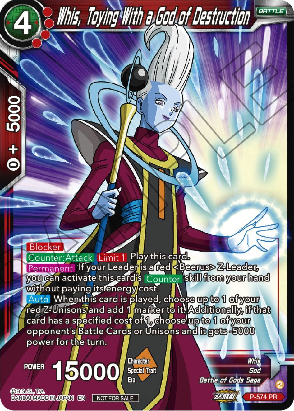 Whis, Toying With a God of Destruction (Zenkai Series Tournament Pack Vol.7) (P-574) [Tournament Promotion Cards] | Pegasus Games WI