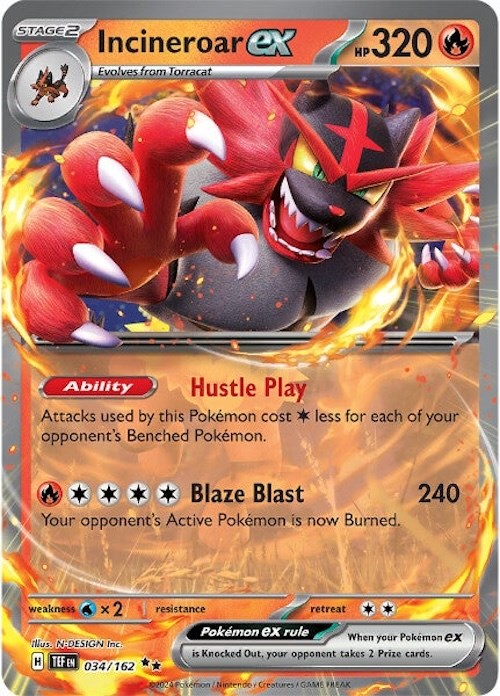 Incineroar ex (034/162) [Scarlet & Violet: Temporal Forces] | Pegasus Games WI