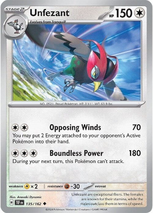 Unfezant (135/162) [Scarlet & Violet: Temporal Forces] | Pegasus Games WI