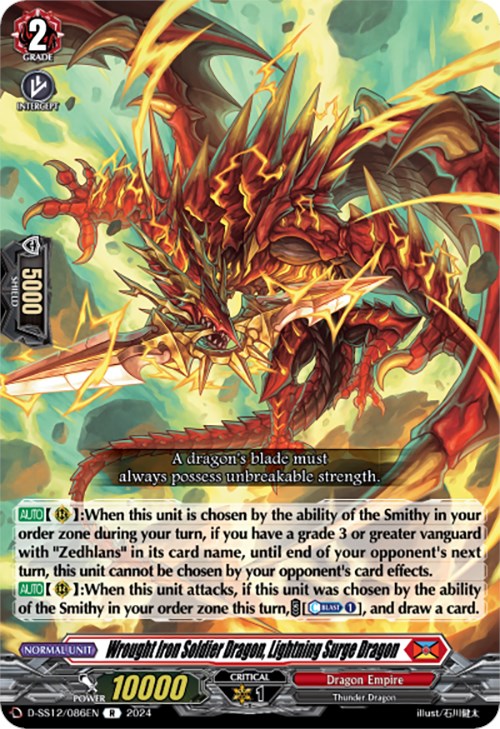 Wrought Iron Soldier Dragon, Lightning Surge Dragon (D-SS12/086EN) [Triple Drive] | Pegasus Games WI