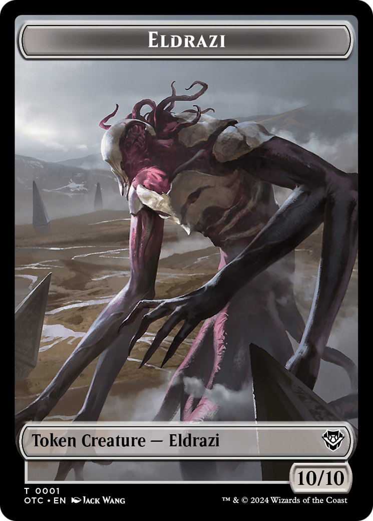 Eldrazi // Clue Double-Sided Token [Outlaws of Thunder Junction Commander Tokens] | Pegasus Games WI