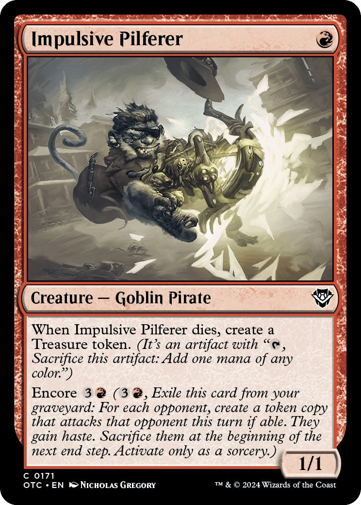 Impulsive Pilferer [Outlaws of Thunder Junction Commander] | Pegasus Games WI