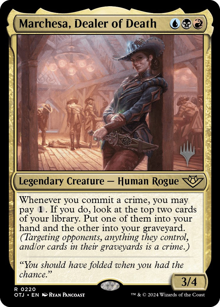 Marchesa, Dealer of Death (Promo Pack) [Outlaws of Thunder Junction Promos] | Pegasus Games WI