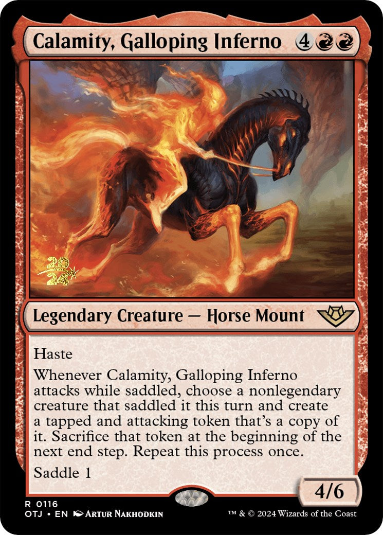 Calamity, Galloping Inferno [Outlaws of Thunder Junction Prerelease Promos] | Pegasus Games WI