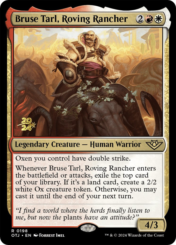 Bruse Tarl, Roving Rancher [Outlaws of Thunder Junction Prerelease Promos] | Pegasus Games WI