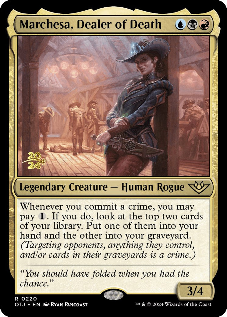 Marchesa, Dealer of Death [Outlaws of Thunder Junction Prerelease Promos] | Pegasus Games WI