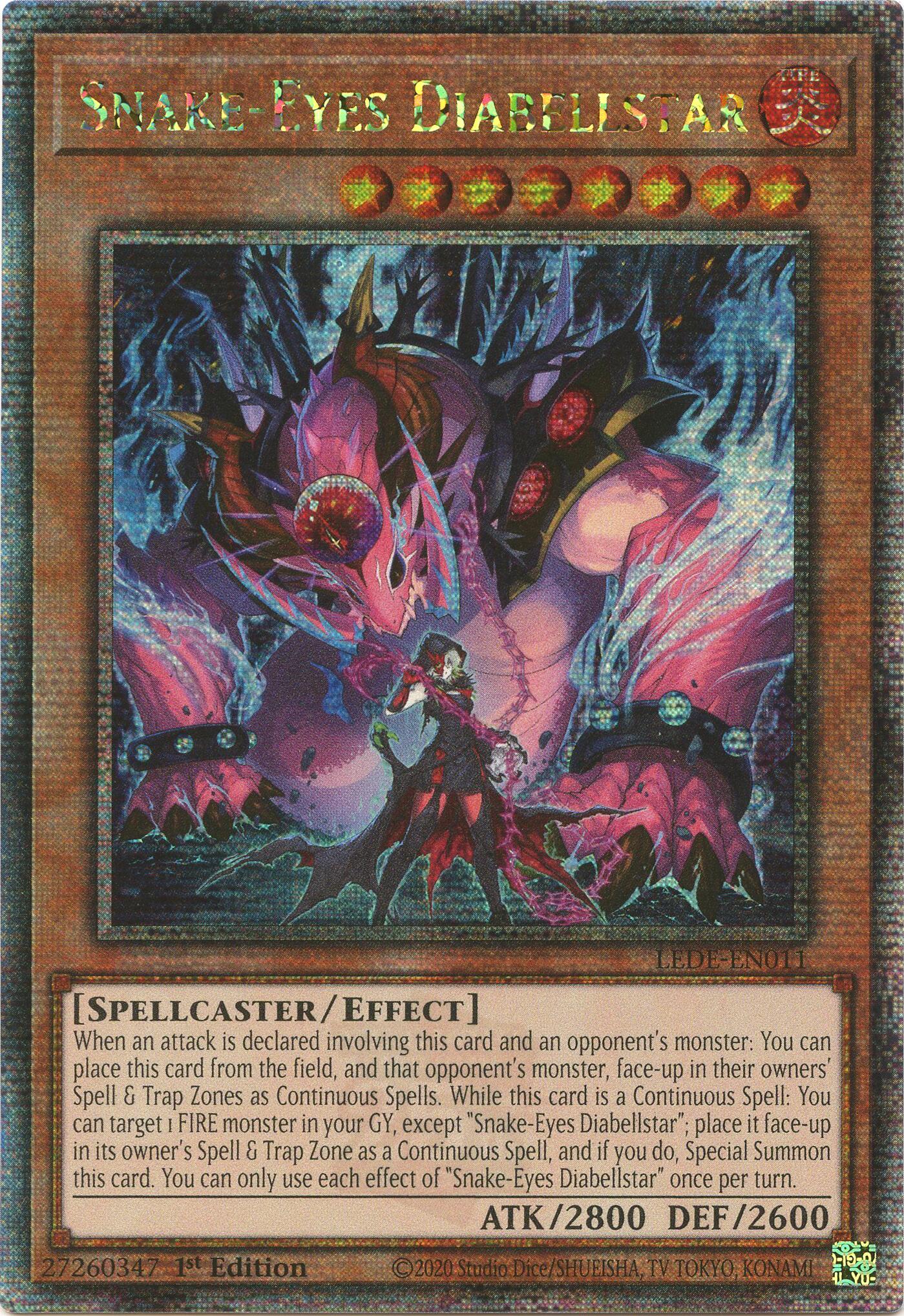 Snake-Eyes Diabellstar [LEDE-EN011] Quarter Century Secret Rare | Pegasus Games WI