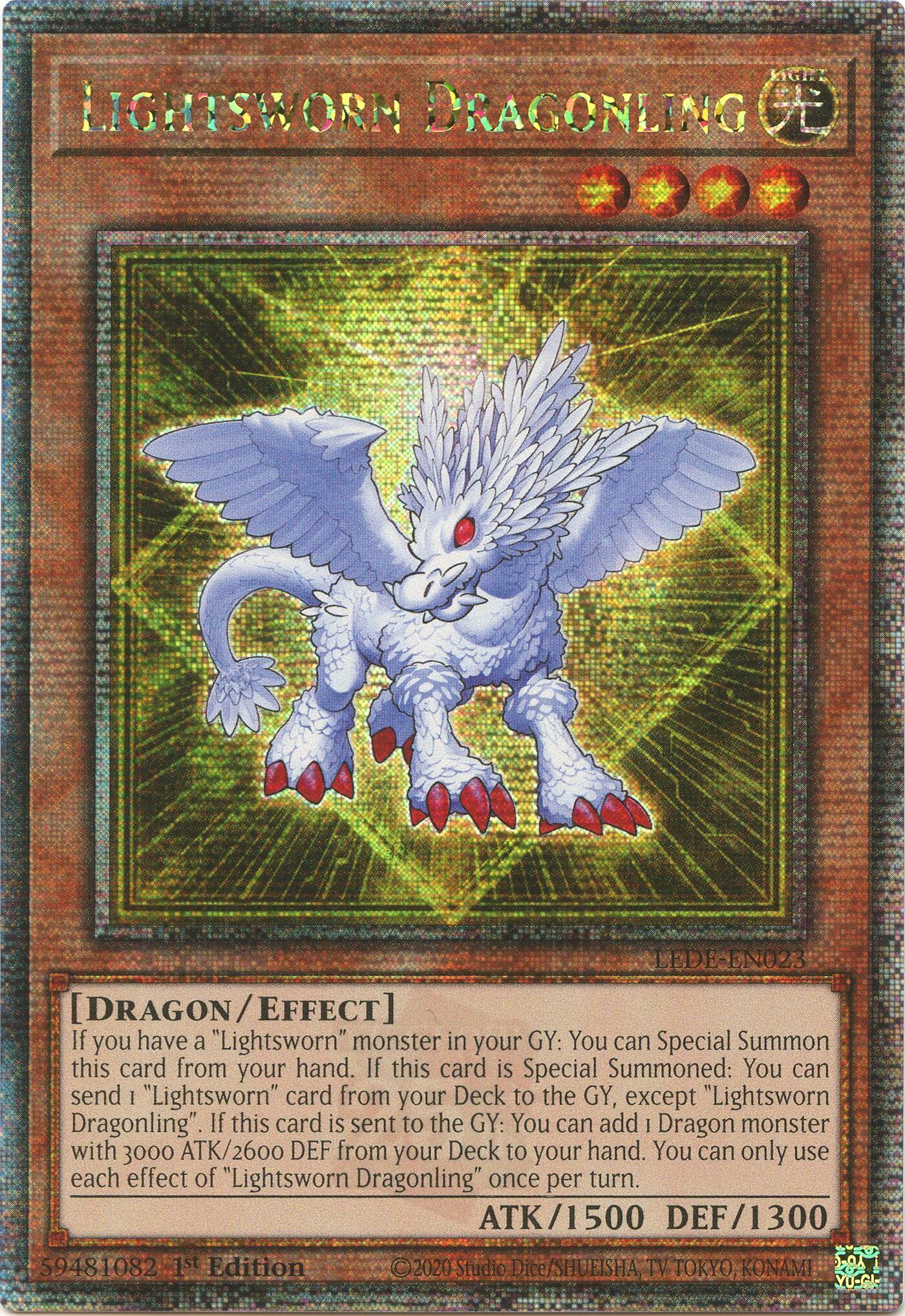Lightsworn Dragonling (Quarter Century Secret Rare) [LEDE-EN023] Quarter Century Secret Rare | Pegasus Games WI