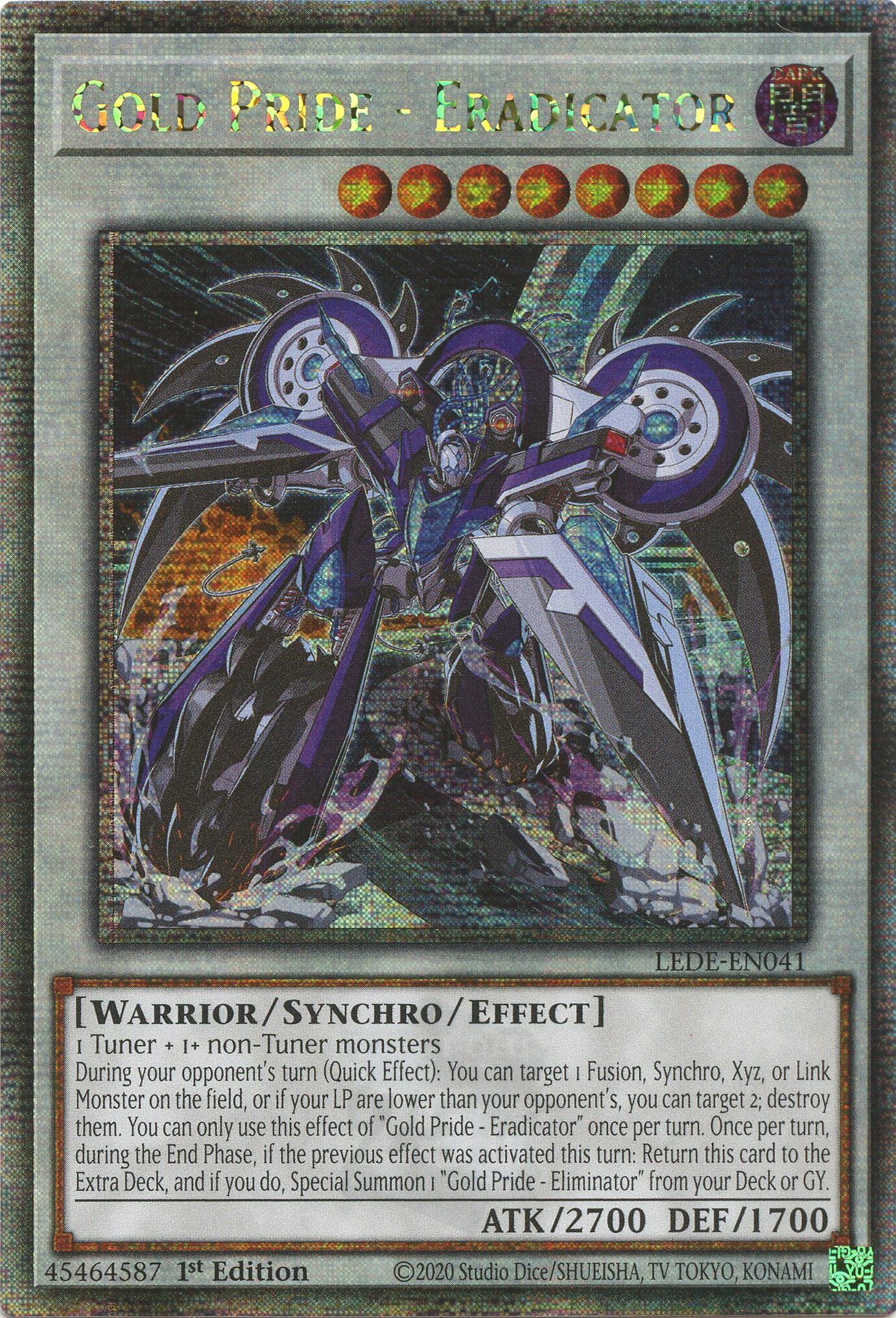 Gold Pride - Eradicator (Quarter Century Secret Rare) [LEDE-EN041] Quarter Century Secret Rare | Pegasus Games WI