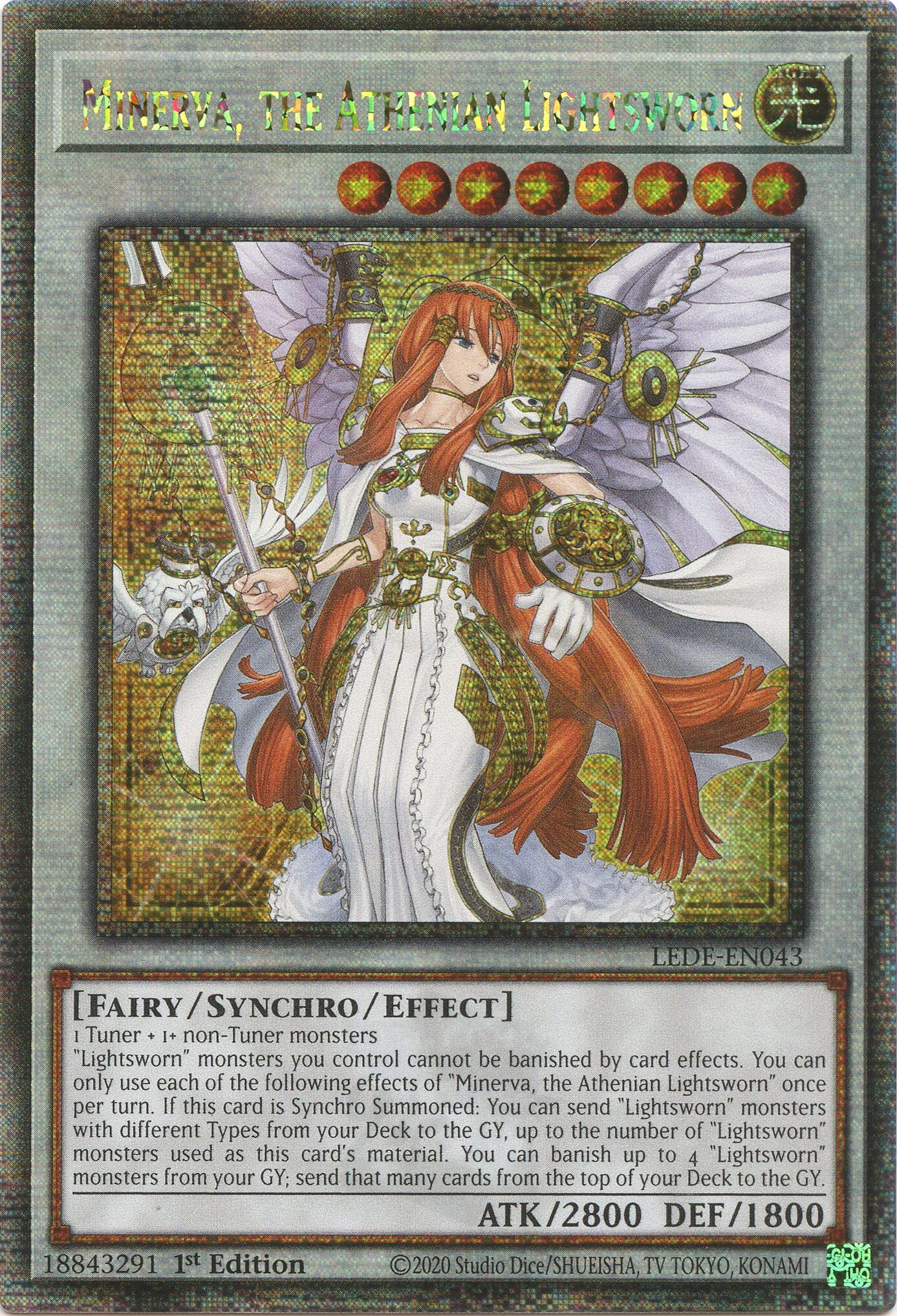 Minerva, the Athenian Lightsworn (Quarter Century Secret Rare) [LEDE-EN043] Quarter Century Secret Rare | Pegasus Games WI