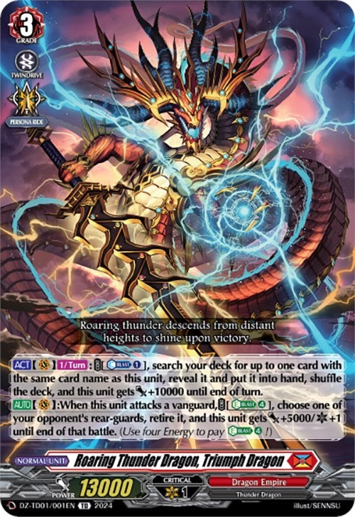 Roaring Thunder Dragon, Triumph Dragon (DZ-TD01/001EN) [Start Up Trial Deck: Dragon Empire] | Pegasus Games WI