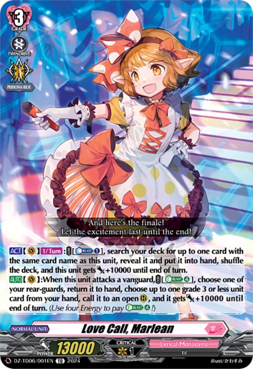 Love Call, Marlean (DZ-TD06/001EN) [Start Up Trial Deck: Lyrical Monasterio] | Pegasus Games WI