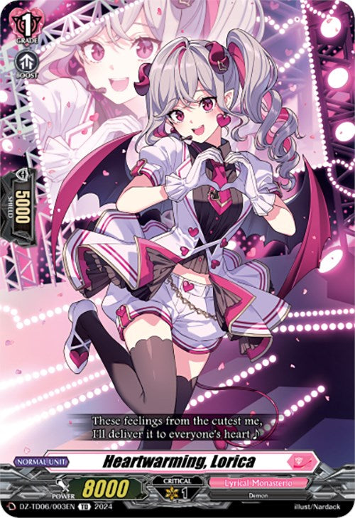 Heartwarming, Lorica (DZ-TD06/003EN) [Start Up Trial Deck: Lyrical Monasterio] | Pegasus Games WI