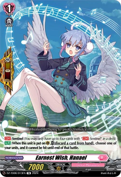 Earnest Wish, Hanael (DZ-TD06/013EN) [Start Up Trial Deck: Lyrical Monasterio] | Pegasus Games WI