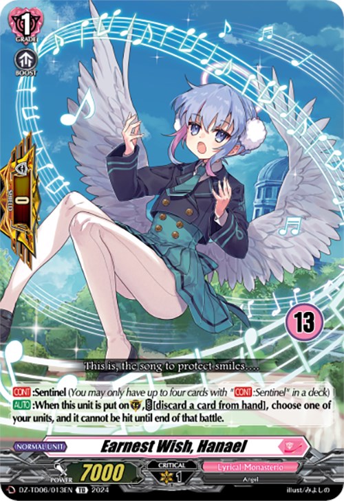 Earnest Wish, Hanael (13) (DZ-TD06/013EN) [Start Up Trial Deck: Lyrical Monasterio] | Pegasus Games WI