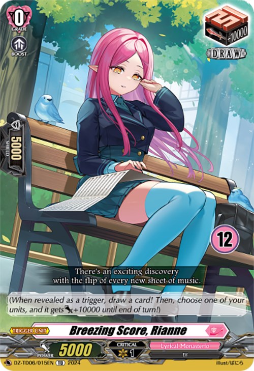 Breezing Score, Rianne (12) (DZ-TD06/015EN) [Start Up Trial Deck: Lyrical Monasterio] | Pegasus Games WI