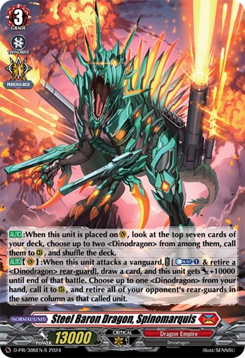 Steel Baron Dragon, Spinomarquis (Foil) (D-PR/386EN-S) [D Promo Cards] | Pegasus Games WI