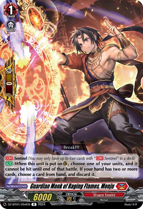 Guardian Monk of Raging Flames, Monju (DZ-BT01/054EN) [Fated Clash] | Pegasus Games WI