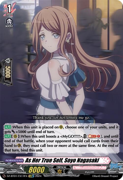 As Her True Self, Soyo Nagasaki (EXRRR) (DZ-BT01/EX17EN) [Fated Clash] | Pegasus Games WI