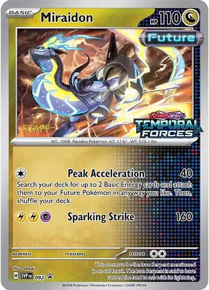 Miraidon (092) (Stamped) (Staff) [Scarlet & Violet: Black Star Promos] | Pegasus Games WI