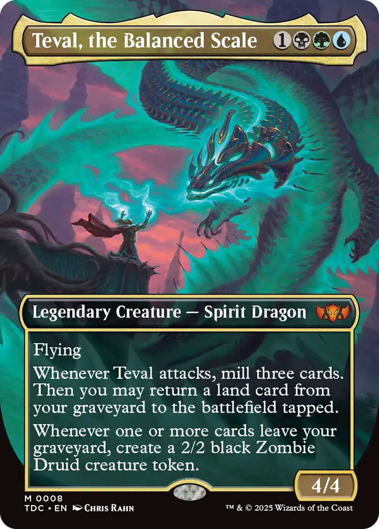 Teval, the Balanced Scale (Borderless) [Tarkir: Dragonstorm Commander] | Pegasus Games WI