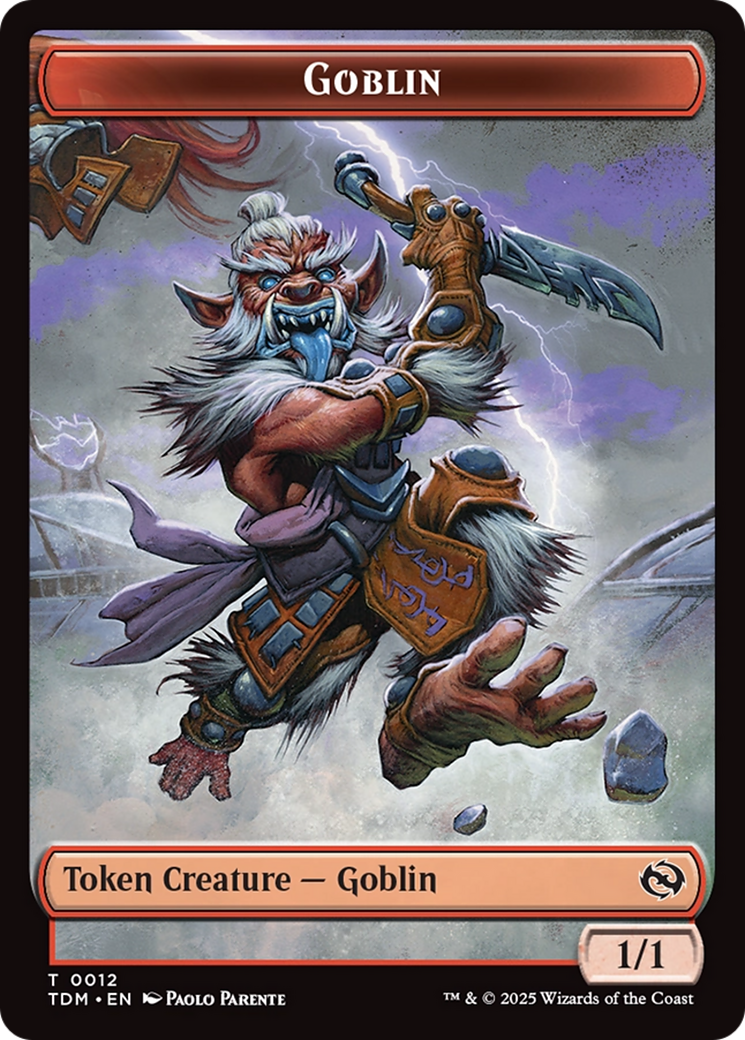 Goblin // Warrior Double-Sided Token [Tarkir: Dragonstorm Tokens] | Pegasus Games WI