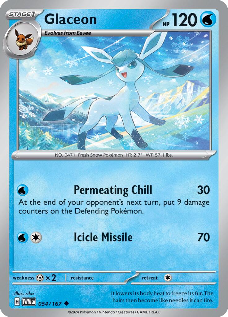 Glaceon (054/167) [Scarlet & Violet: Twilight Masquerade] | Pegasus Games WI