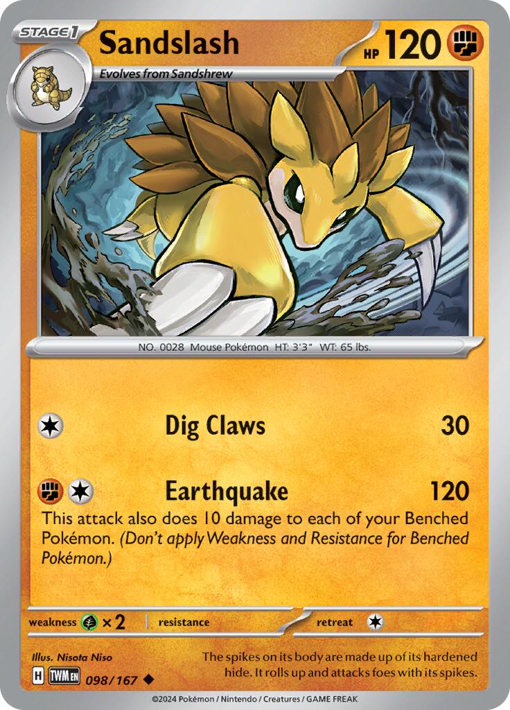 Sandslash (098/167) [Scarlet & Violet: Twilight Masquerade] | Pegasus Games WI