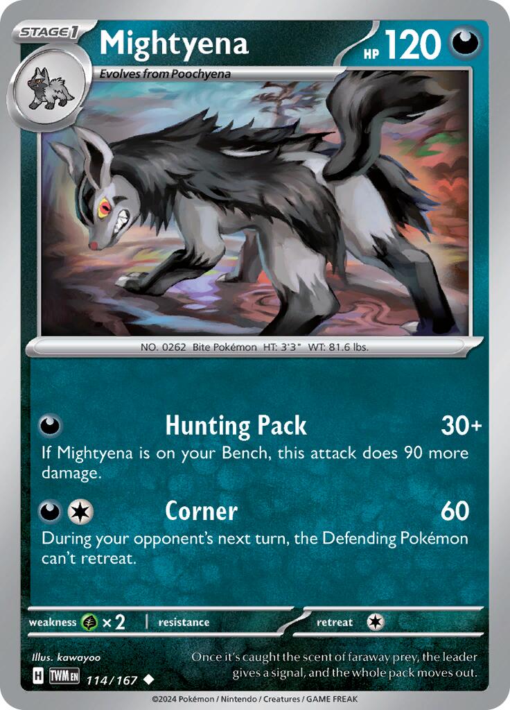 Mightyena (114/167) [Scarlet & Violet: Twilight Masquerade] | Pegasus Games WI