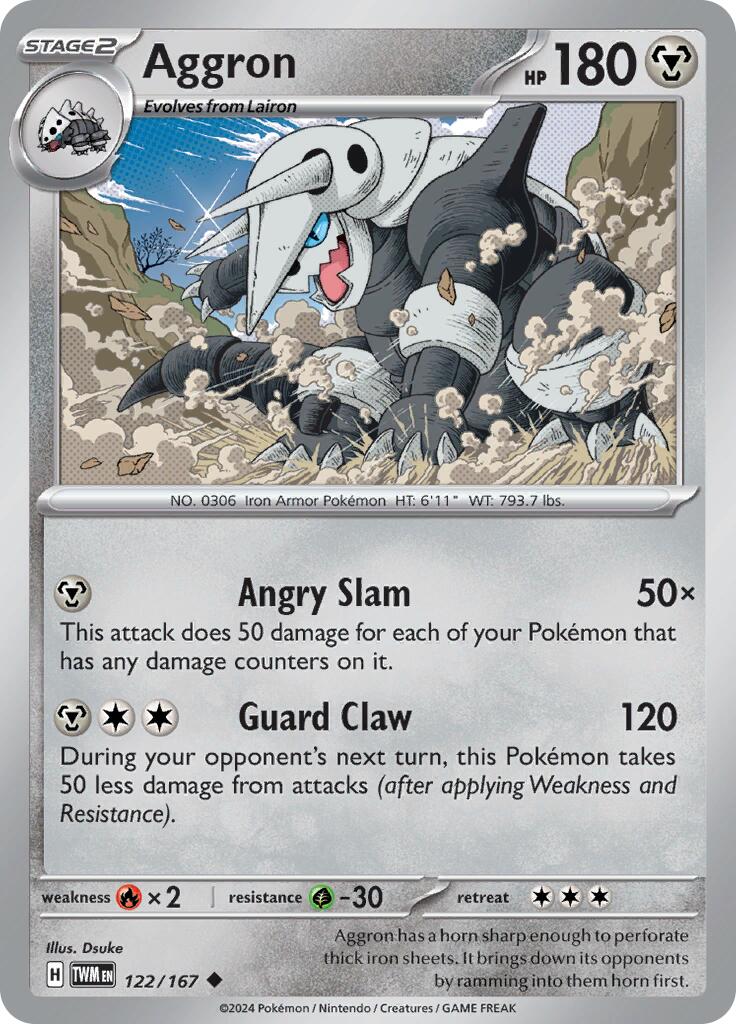 Aggron (122/167) [Scarlet & Violet: Twilight Masquerade] | Pegasus Games WI