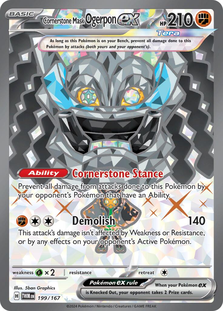 Cornerstone Mask Ogerpon ex (199/167) [Scarlet & Violet: Twilight Masquerade] | Pegasus Games WI