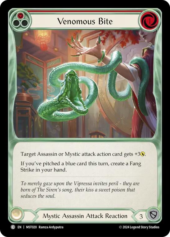 Venomous Bite (Red) [MST020] (Part the Mistveil)  Rainbow Foil | Pegasus Games WI