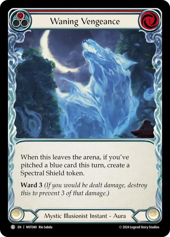 Waning Vengeance (Red) [MST040] (Part the Mistveil)  Rainbow Foil | Pegasus Games WI