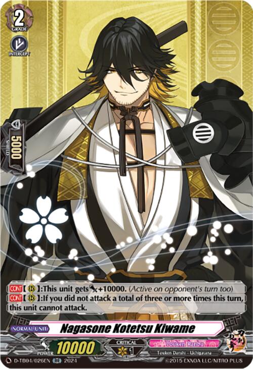 Nagasone Kotetsu Kiwame (D-TB04/026EN) [Touken Ranbu ONLINE 2023] | Pegasus Games WI