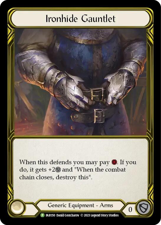 Ironhide Gauntlet (Golden) [FAB150] (Promo)  Cold Foil | Pegasus Games WI