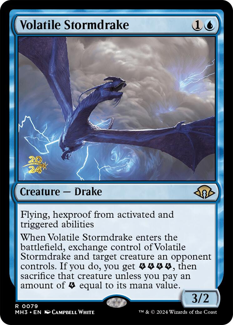 Volatile Stormdrake [Modern Horizons 3 Prerelease Promos] | Pegasus Games WI