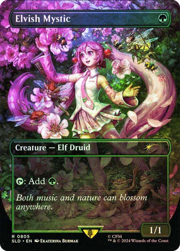 Elvish Mystic (0805 - Japanese Rainbow Foil) [Secret Lair Drop Series] | Pegasus Games WI