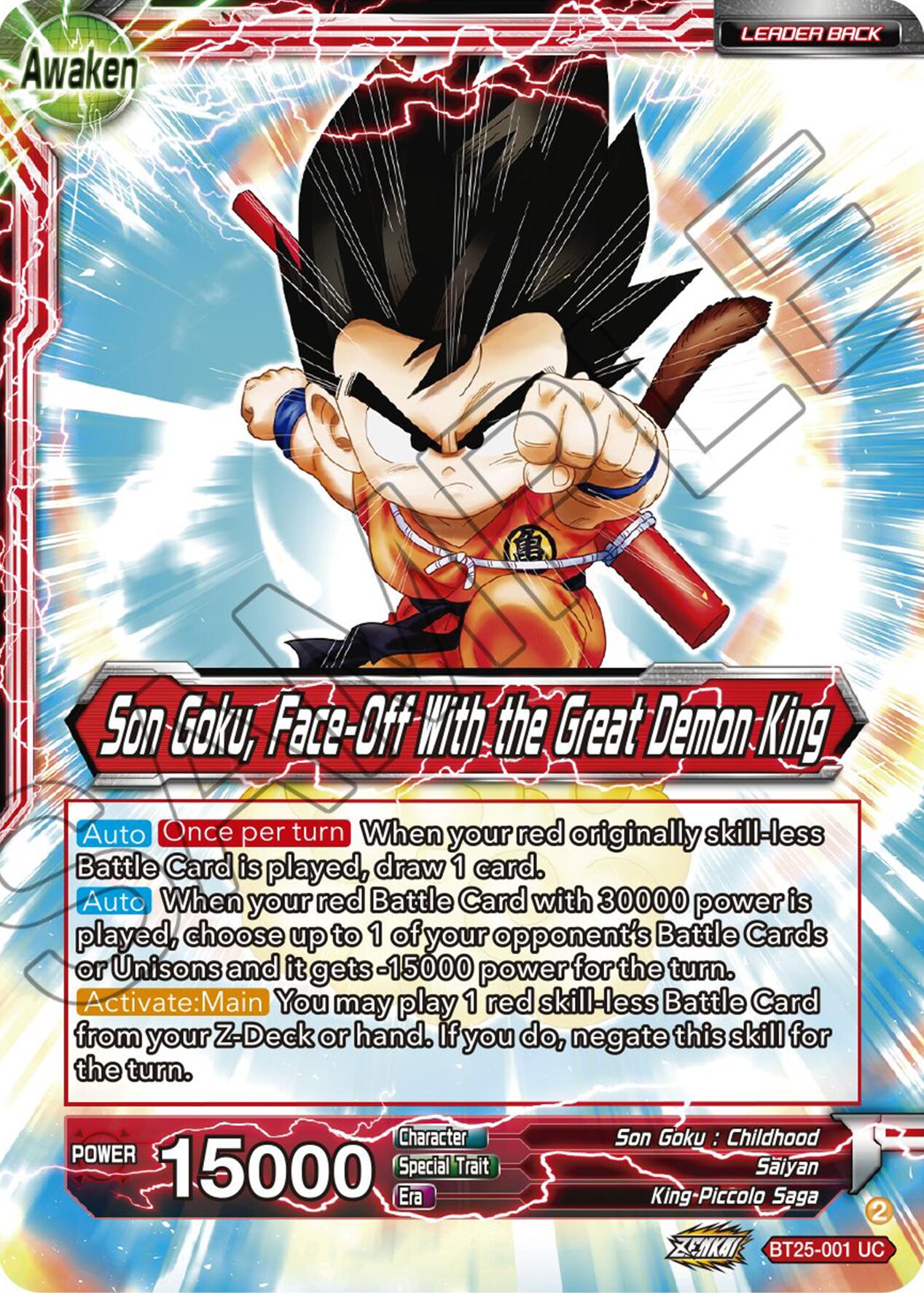 Son Goku // Son Goku, Face-Off With the Great Demon King (BT25-001) [Legend of the Dragon Balls] | Pegasus Games WI