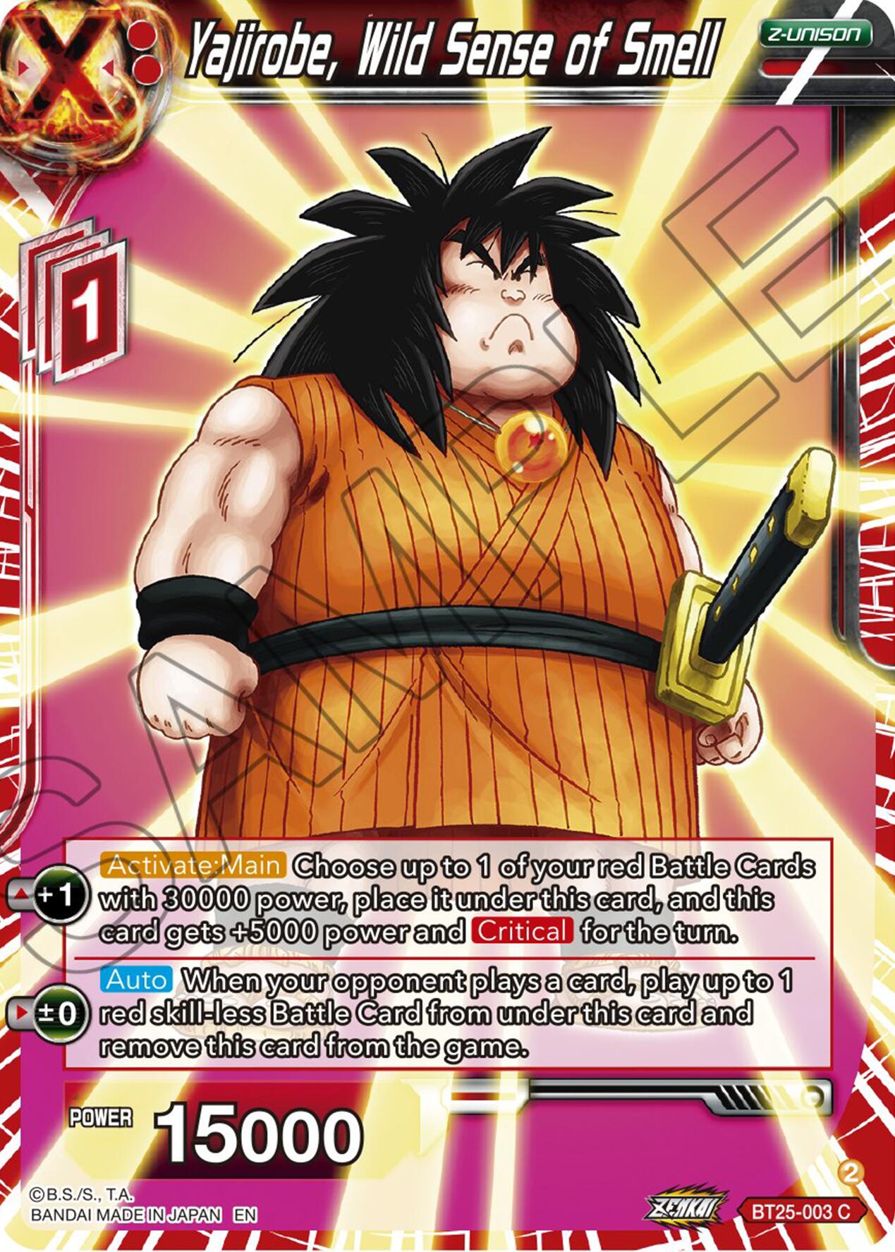 Yajirobe, Wild Sense of Smell (BT25-003) [Legend of the Dragon Balls] | Pegasus Games WI