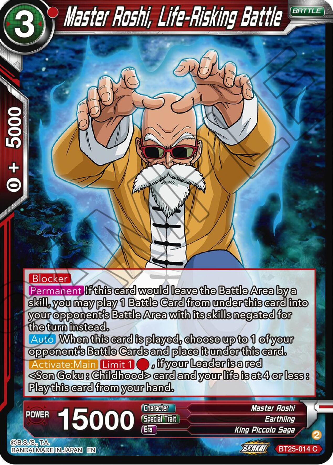 Master Roshi, Life-Risking Battle (BT25-014) [Legend of the Dragon Balls] | Pegasus Games WI