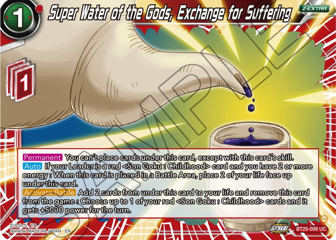 Super Water of the Gods, Exchange for Suffering (BT25-008) [Legend of the Dragon Balls] | Pegasus Games WI