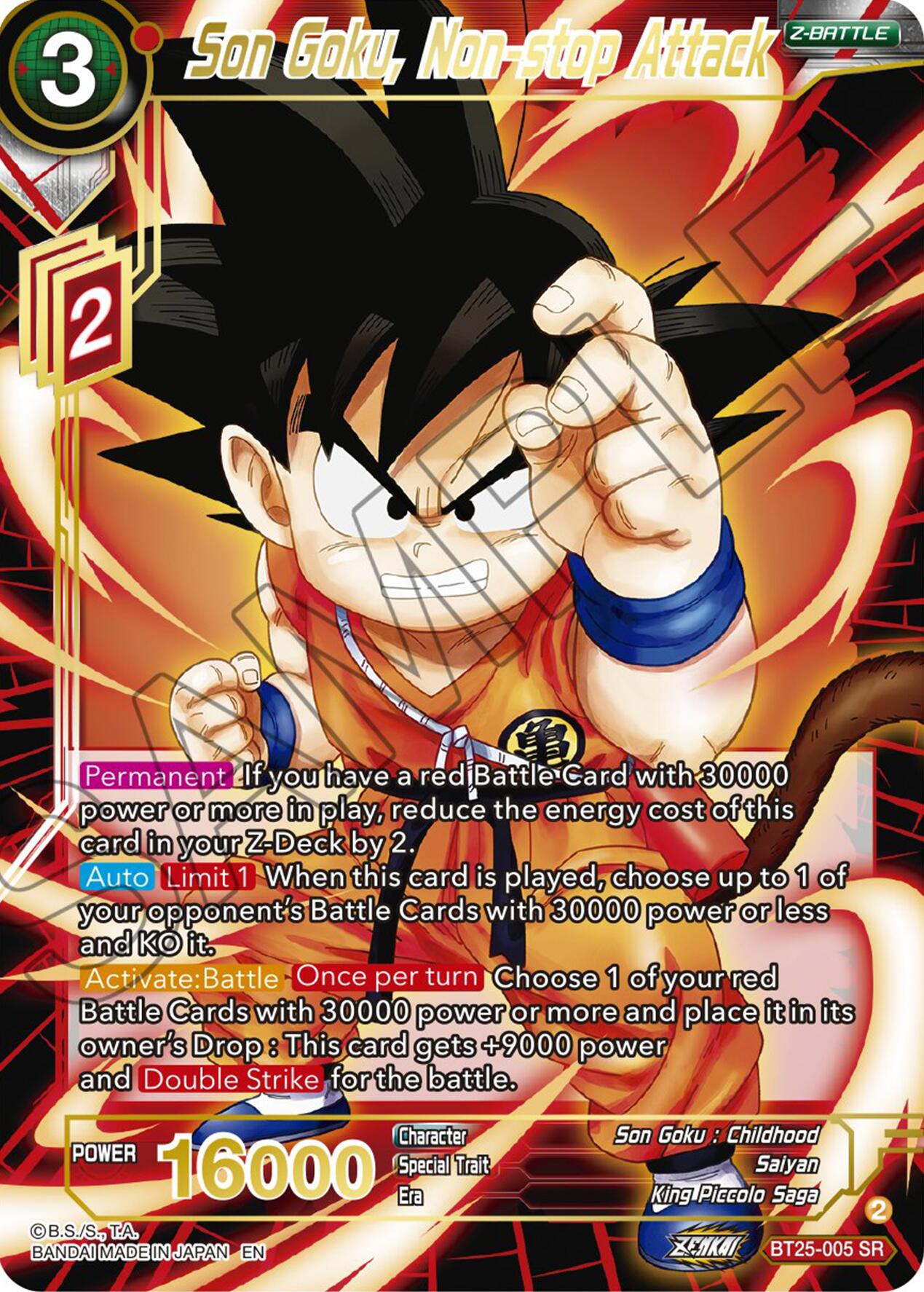 Son Goku, Non-stop Attack (BT25-005) [Legend of the Dragon Balls] | Pegasus Games WI