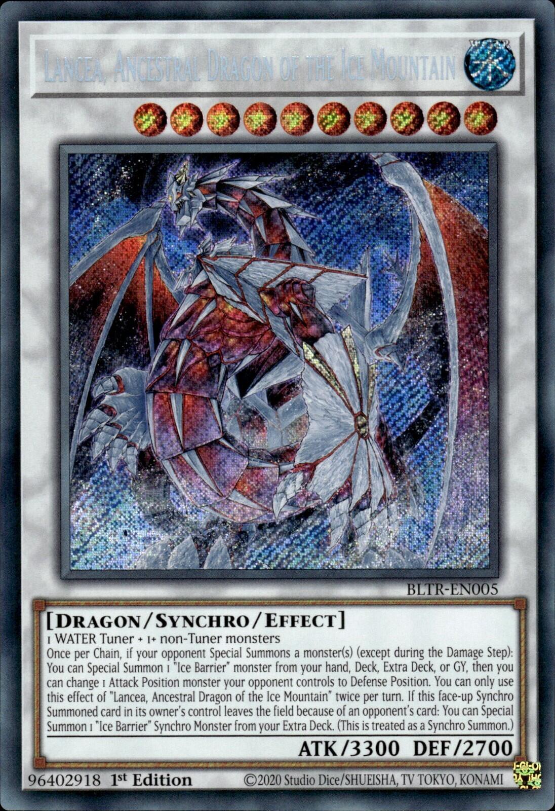 Lancea, Ancestral Dragon of the Ice Mountain [BLTR-EN005] Secret Rare | Pegasus Games WI