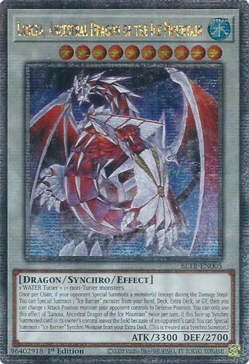 Lancea, Ancestral Dragon of the Ice Mountain (Quarter Century Secret Rare) [BLTR-EN005] Quarter Century Secret Rare | Pegasus Games WI