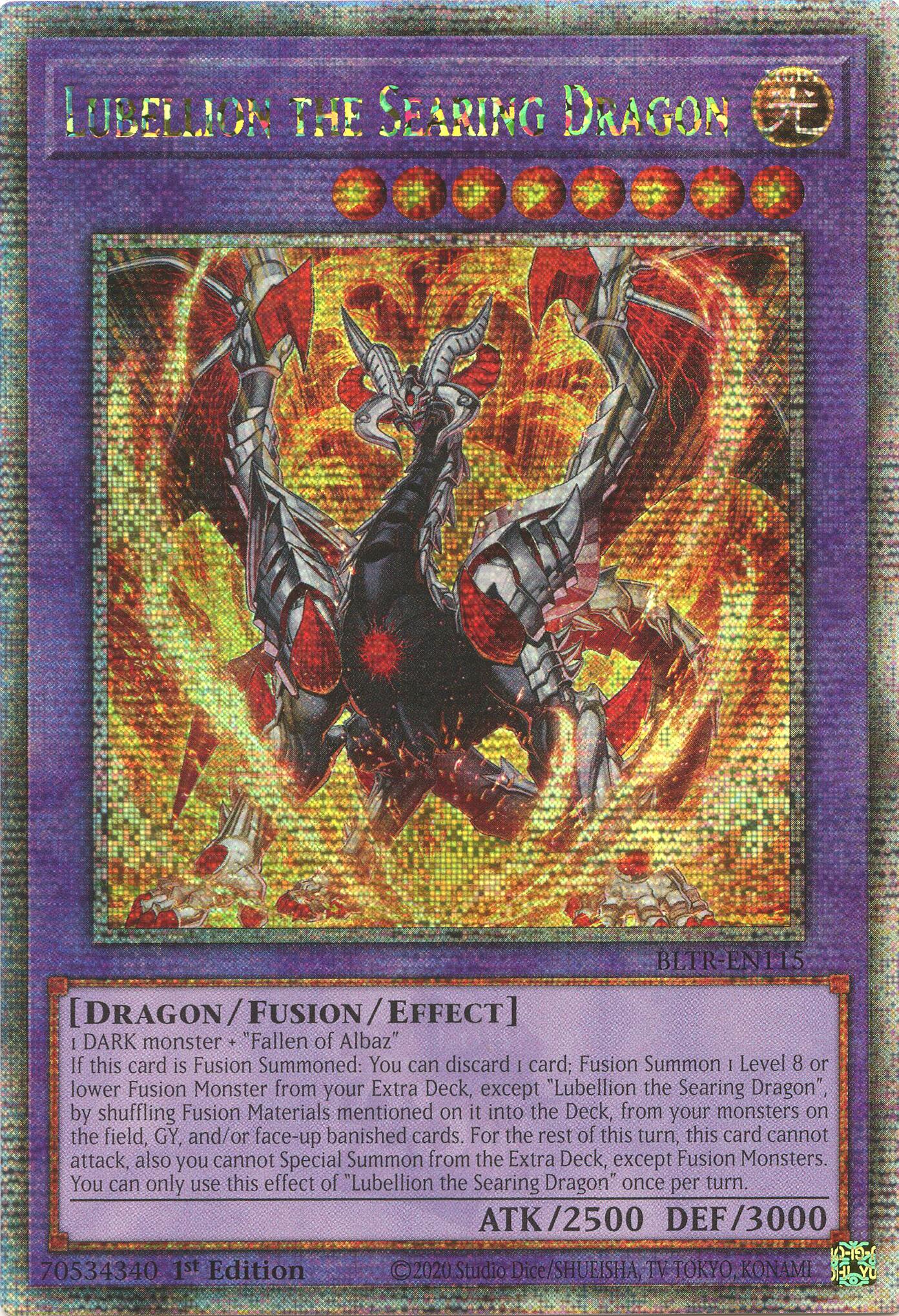 Lubellion the Searing Dragon (Quarter Century Secret Rare) [BLTR-EN115] Quarter Century Secret Rare | Pegasus Games WI